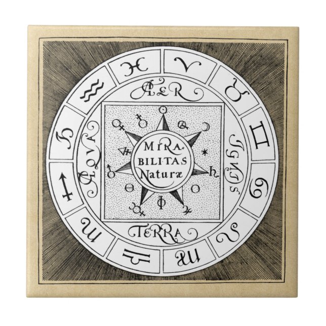 Astrologisymboler Zodiac Symbols Kakelplatta (Framsidan)