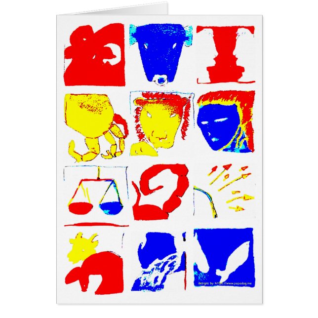 Astrologisymbolkort Hälsningskort (Framsidan)