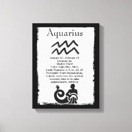Astrologitecken Aquarius Horoscope Zodiac Symbol Canvastryck