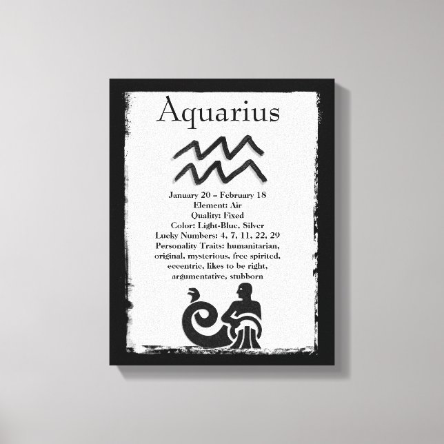 Astrologitecken Aquarius Horoscope Zodiac Symbol Canvastryck (Framsida)