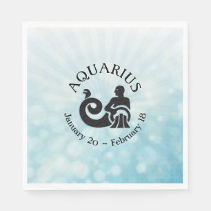 Astrologitecken Aquarius Horoscope Zodiac Symbol Pappersservett
