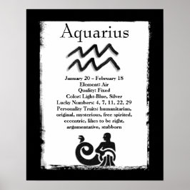 Astrologitecken Aquarius Horoscope Zodiac Symbol Poster