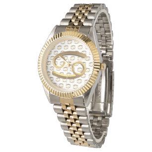 AstrologiZodiac undertecknar guld- symbolelegant Armbandsur