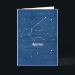 Astrology Aquarius Grattis på födelsedagen Friend Kort<br><div class="desc">Ett hälsningskort i grattis på födelsedagen med en konstellation för Aquarius i himmel nattetid med indigo vattenfärg tvättar bakgrund. Roligt kort till ge till en vän till Aquarius. Du hittar de andra stjärntecknen på en rad olika artiklar i min butik.</div>