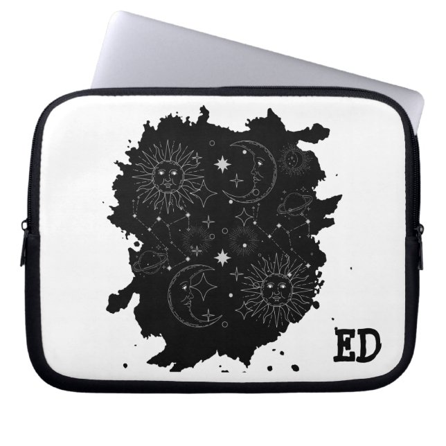 ASTROLOGY(B&W)-SLEEVE LAPTOP FODRAL (Framsidan)