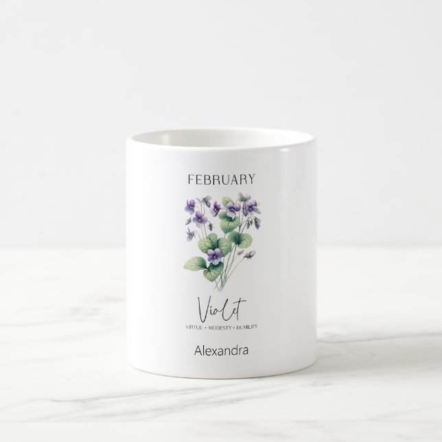 Astrology Birth Månad februari | Flower Violet Kaffemugg (Center)