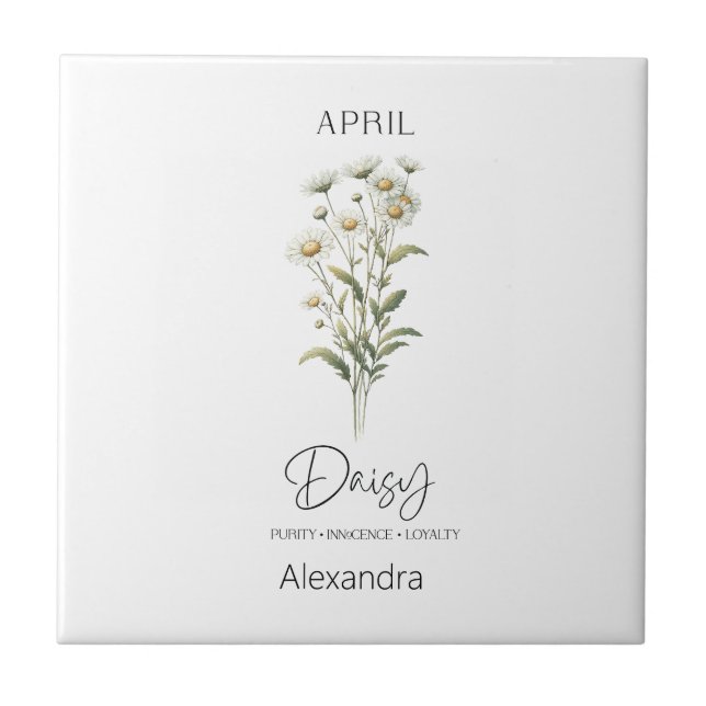 Astrology Birth Month April | Flower Daisy Kakelplatta (Framsidan)