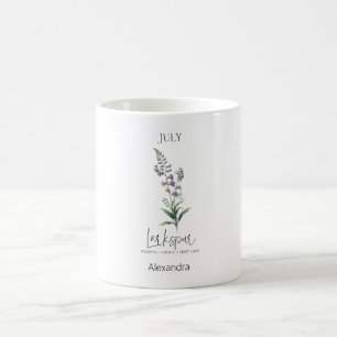 Astrology Birth Month juli Flower Larkspur Kaffemugg