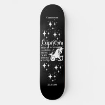 Astrology Black Skateboard med Capricorn Symbol