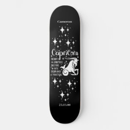 Astrology Black Skateboard med Capricorn Symbol