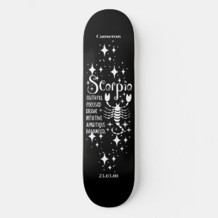 Astrology Black Skateboard med Scorpio Symbol