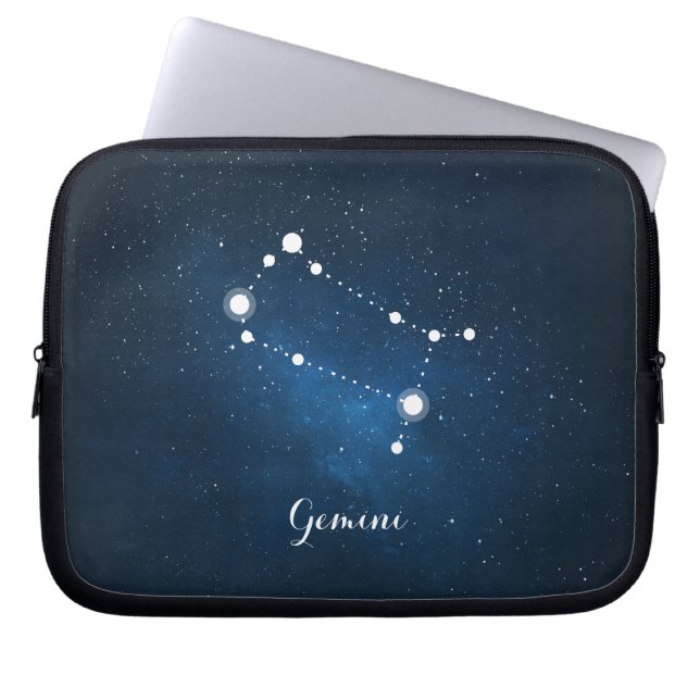 Astrology Blue Nebula Gemini Zodiac-tecken Laptop Fodral (Framsidan)