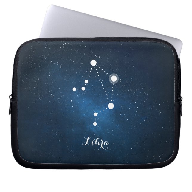 Astrology Blue Nebula Libra Zodiac-tecken Laptop Sleeve (Framsidan)
