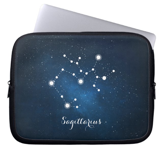 Astrology Blue Nebula Sagittarius Zodiac-tecken Laptop Fodral (Framsidan)