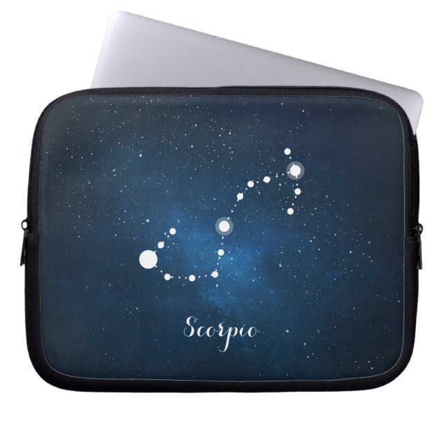 Astrology Blue Nebula Scorpio Zodiac-tecken Laptop Sleeve (Framsidan)