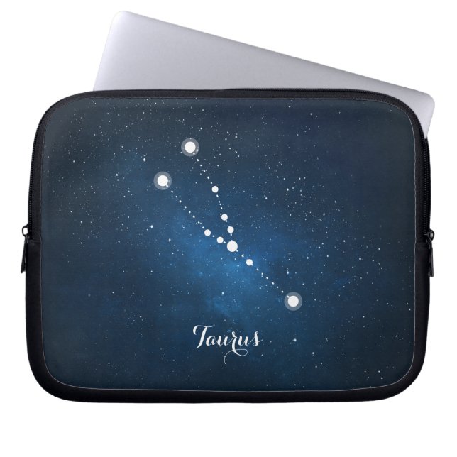 Astrology Blue Nebula Taurus Zodiac-tecken Laptop Sleeve (Framsidan)