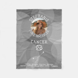 Astrology Cancer Zodiac Signera Photo Anpassningsb Fleecefilt