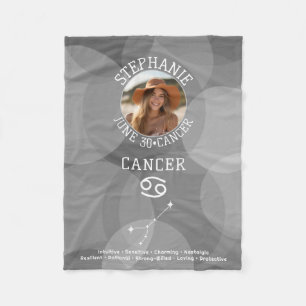 Astrology Cancer Zodiac Signera Photo Anpassningsb Fleecefilt