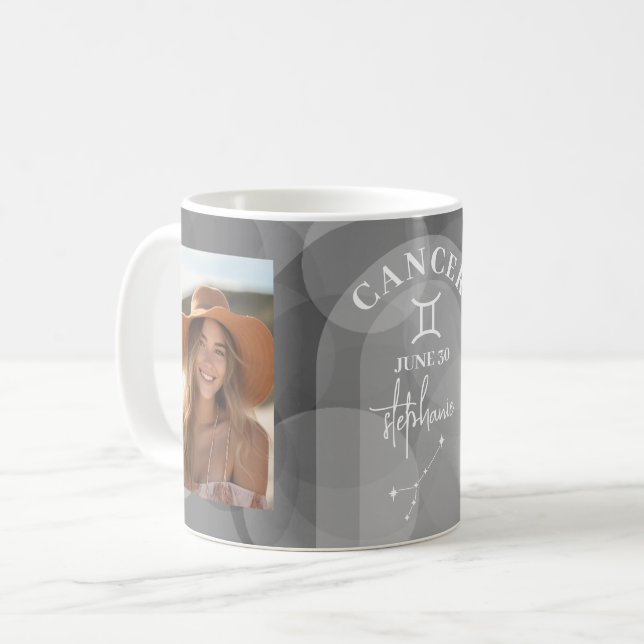 Astrology Cancer Zodiac Signera Photo Anpassningsb Kaffemugg (Framsida vänster)