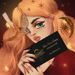 Astrology clairvoyance Black guld affärskort Visitkort