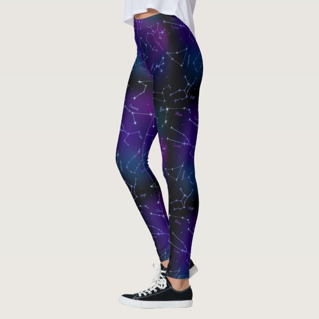 Astrology Constellation Stars Space Mönster Leggings (Vänster)