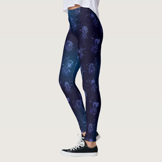Astrology Constellation Stars Space Mönster Leggings (Vänster)