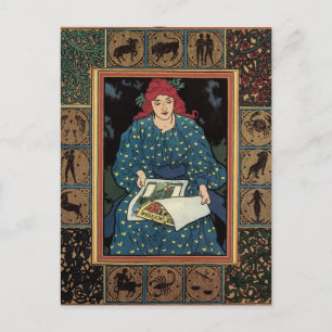 Astrology Fransk Art nouveau Vykort