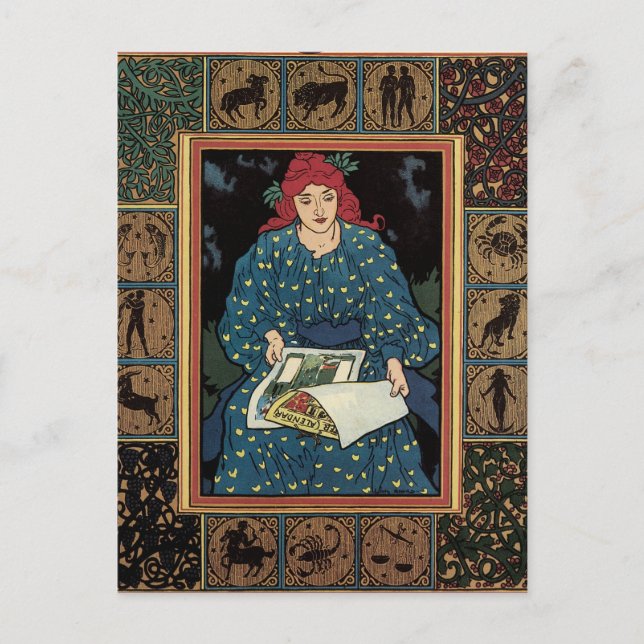 Astrology Fransk Art nouveau Vykort (Framsida)
