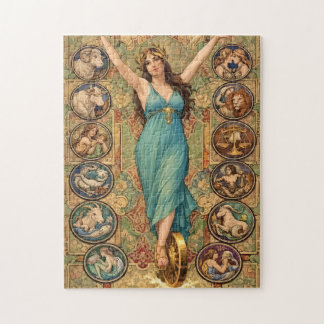 Astrology Goddess Art Nouveau Poster – Zodiac  Pussel