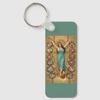Astrology Goddess Art Nouveau Zodiac  Nyckelring