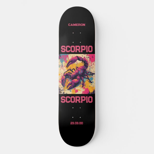 Astrology Graffiti Zodiac Scorpio Skateboard (Framsida)