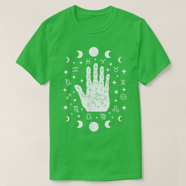Astrology Hand - Gothic Witch Witchcraft Occult Pa T Shirt (Design framsida)