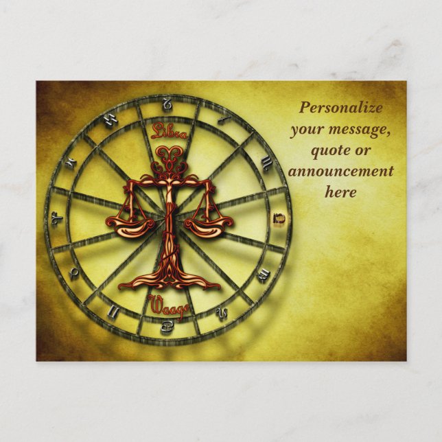 Astrology Libra Horoscope Personlig Message Meddelande Vykort (Framsida)