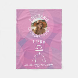 Astrology Libra Zodiac-tecken Foto Anpassningsbar  Fleecefilt