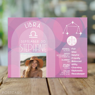 Astrology Libra Zodiac-tecken Foto Anpassningsbar  Vykort