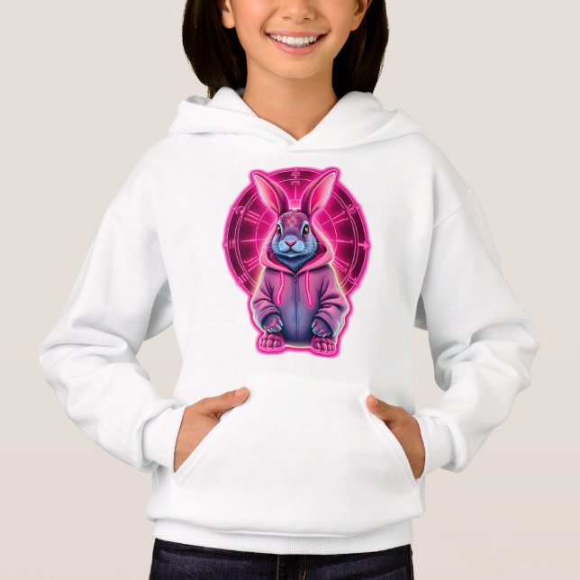 Astrology Neon Kash Rabbit T Shirt (Framsida)