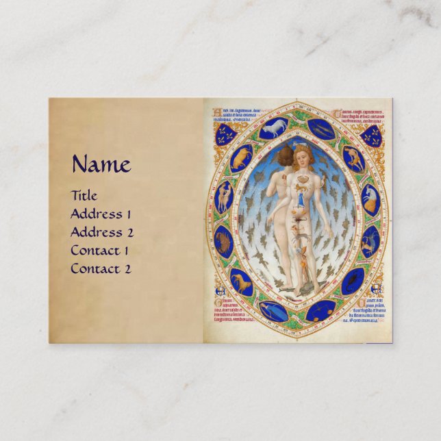 ASTROLOGY OCH ZODIACAL SIGNS Astrolog Parchment Visitkort (Framsida)