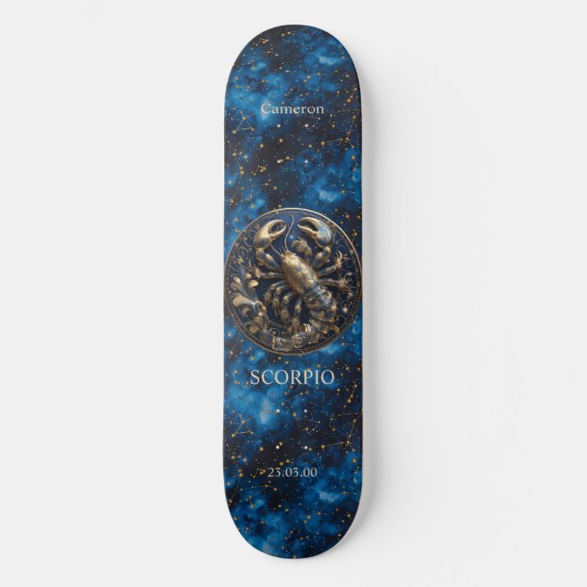 Astrology Personlig Scorpio Skateboard (Framsida)