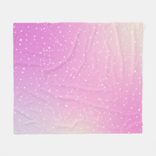 Astrology Rosa Graident Aura Stars Constellation Fleecefilt