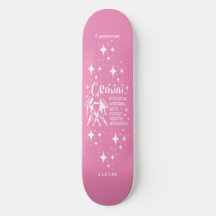 Astrology Rosa Skateboard med Gemini Symbol