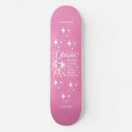 Astrology Rosa Skateboard med Gemini Symbol