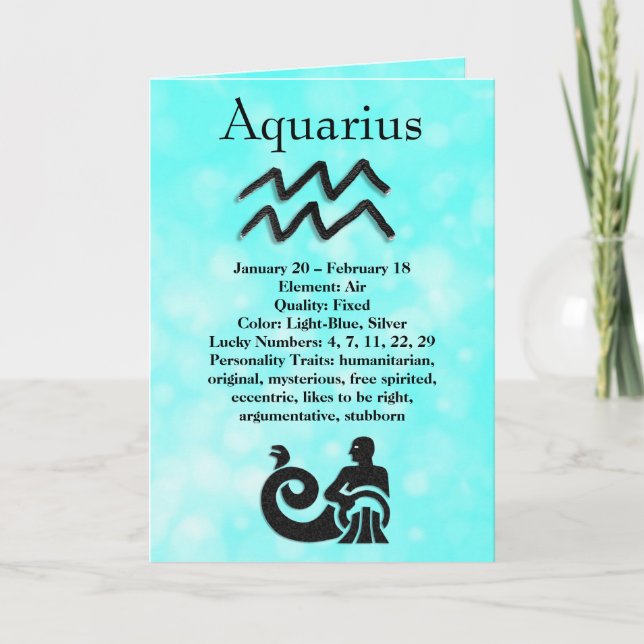 Astrology Sign Aquarius Horoscope Zodiac Kort (Framsida)