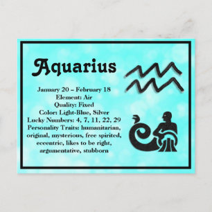Astrology Sign Aquarius Horoscope Zodiac Vykort
