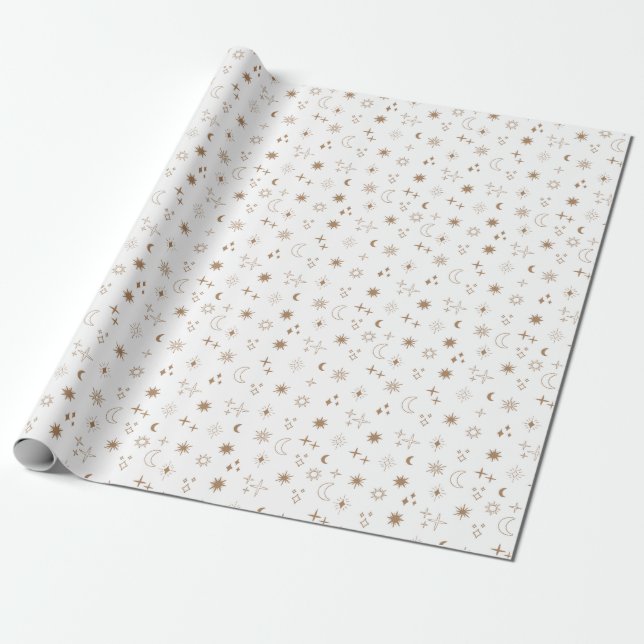 Astrology Star Mönster Presentpapper (Utrullad)