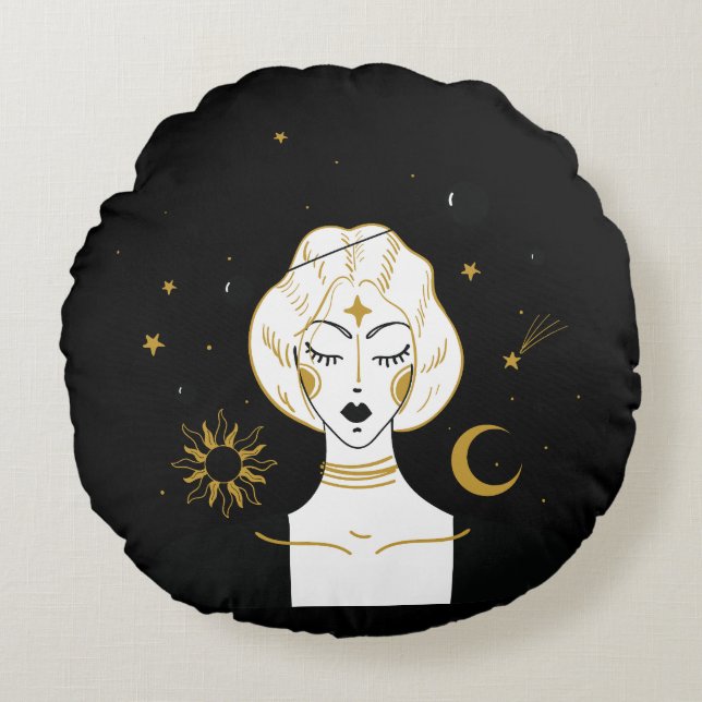 Astrology Star Rund Kudde (Framsidan)