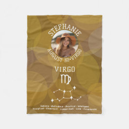 Astrology Våg Zodiac-tecken Foto Anpassningsbar Bi Fleecefilt
