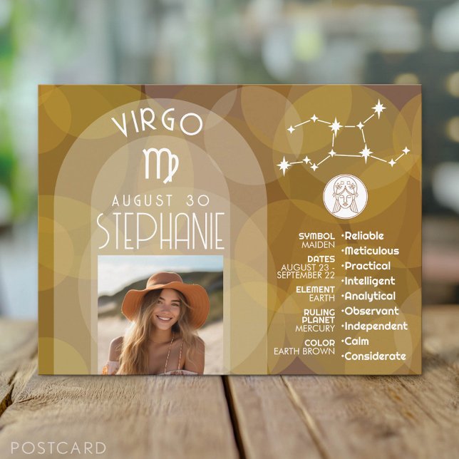 Astrology Våg Zodiac-tecken Foto Anpassningsbar Bi Vykort (Custom Postcard)