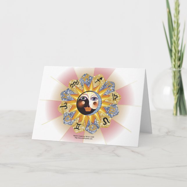 Astrology Yin Yang Greeting Cards Kort (Framsida)