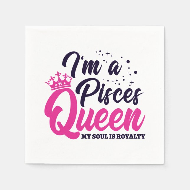 Astrology Zodiac - februari Birthday Pisces Pappersservett (Framsidan)