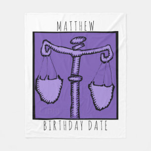 Astrology Zodiac Libra Sign Birthday namn Bkt Fleecefilt